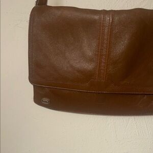 Vintage Brown Leather Phillippe Bag with Flap-Over Design